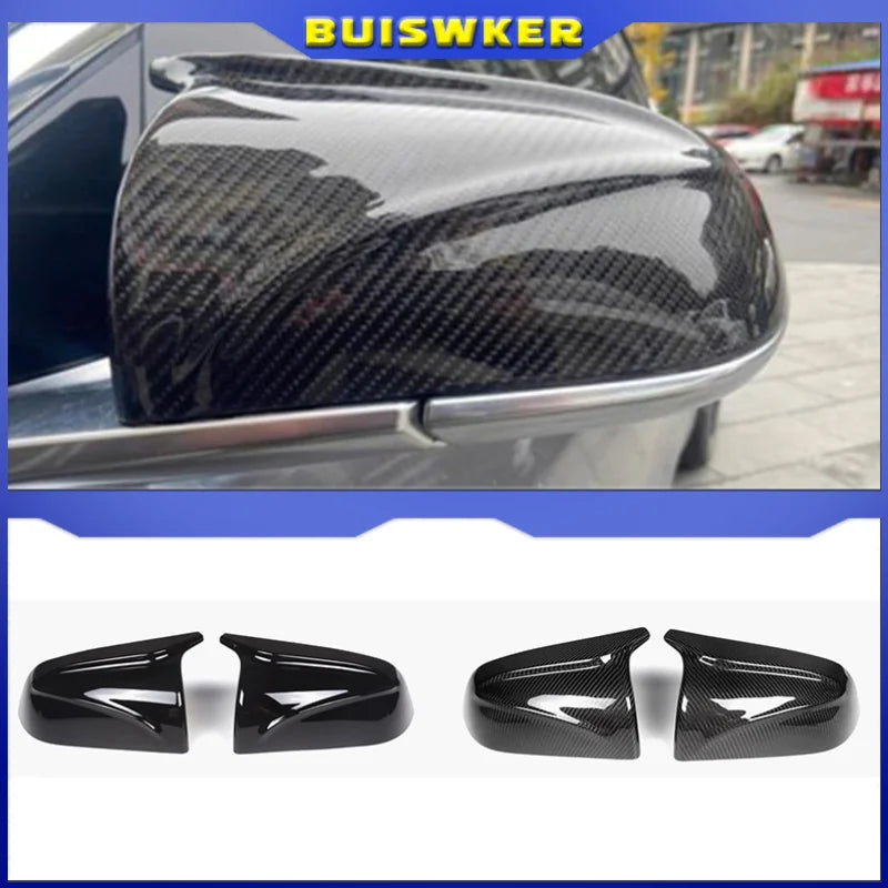 PHIRIKES Car ABS Paste Side Door Mirror Cover For Tesla Model 3 2017-2023 Auto Exterior Accessories Sides Rearview Cover Carbon