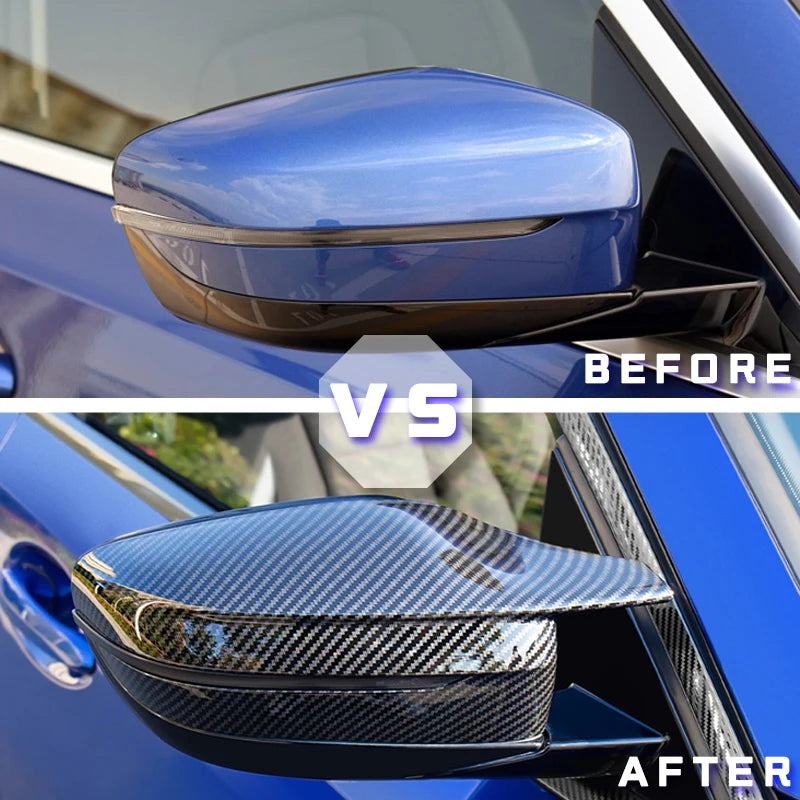 1Pair For BMW 3 Series G20 330i 2019 2020 Rear View Side Mirror Cover Case Trim ABS Carbon Fiber Style Car Rearview Mirror Cover