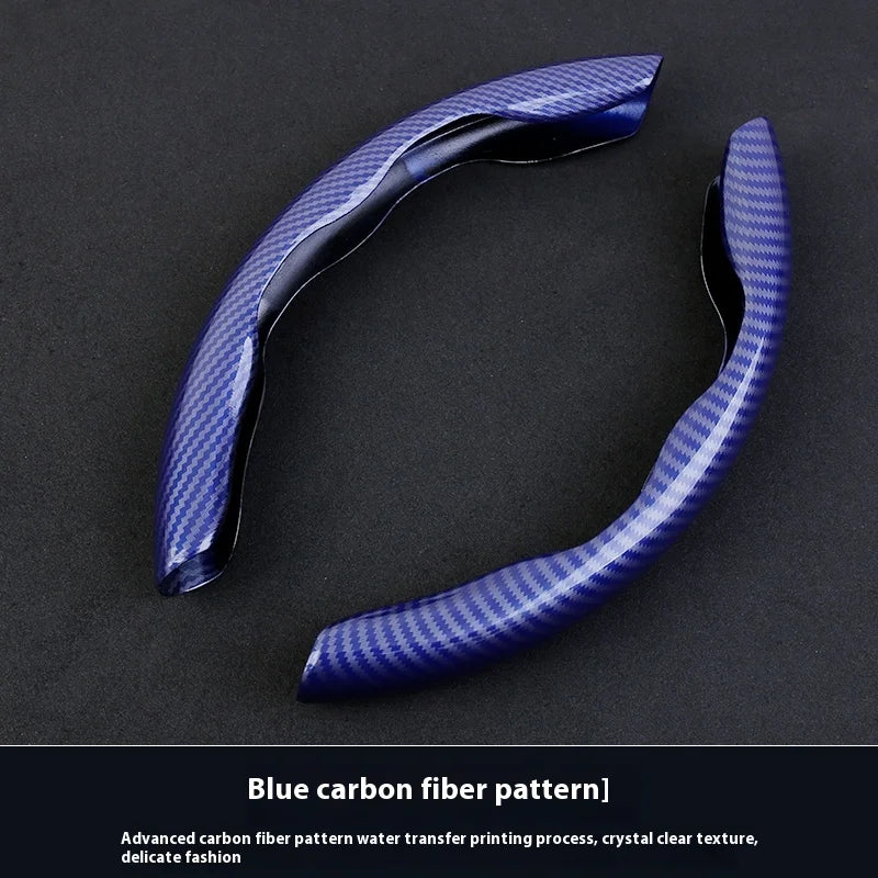 blue. No logo Color Name Carbon Fiber Textured Car Steering Wheel Cover Nonslip