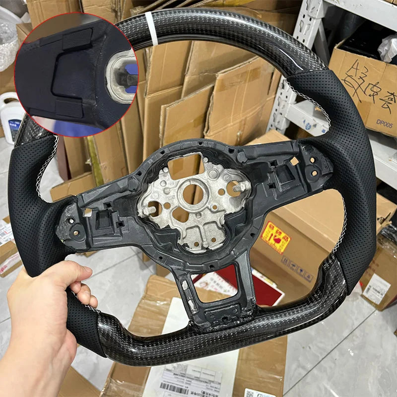 10-without hole Color Carbon Fiber Steering Wheel For VW Golf 7 / Polo / Tiguan