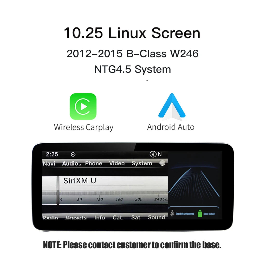 NTG4.5 B 10.25 inch Color Wireless CarPlay Android Auto 12.3" Screen for Mercedes