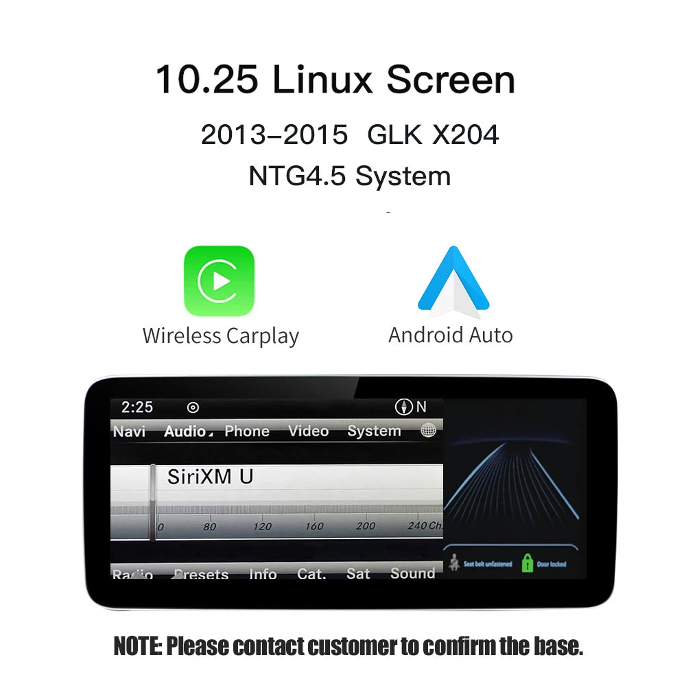 NTG4.5 GLK 10.25 Color Wireless CarPlay Android Auto 12.3" Screen for Mercedes