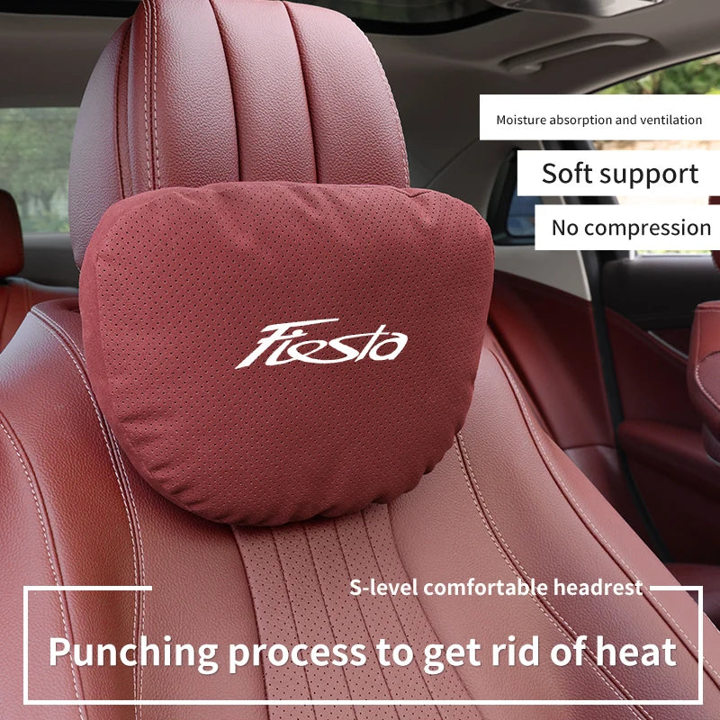 Car Interior 5-Color Selectable Headrest For Ford Fiesta Auto Headrest Neck Support Lumbar Cushion Soft Neck Pillow Accessories