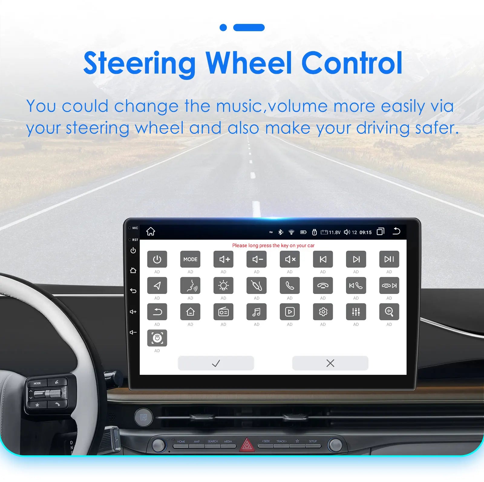 10.1" Wireless Carplay Android Auto Universal Car Radio Multimedia Player for VW Nissan Toyota Volkswagen Hyundai KIA GPS BT RDS