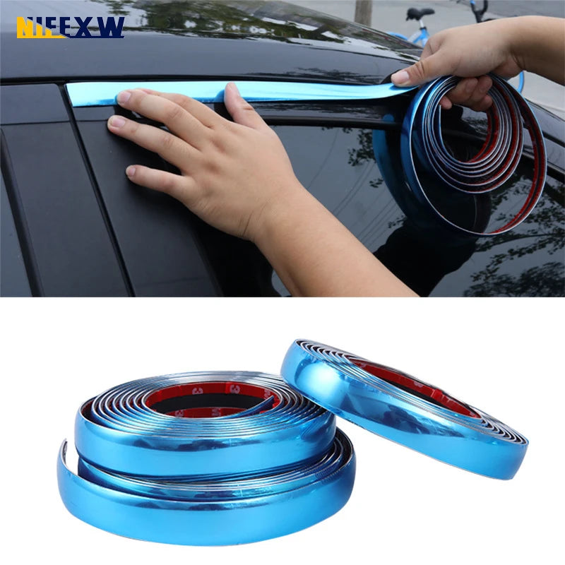3M/5M Car Chrome Silver Trim Strip PVC Universal Scratch-Proof Protector Auto Door Window Bumper Body Decor Styling Moulding