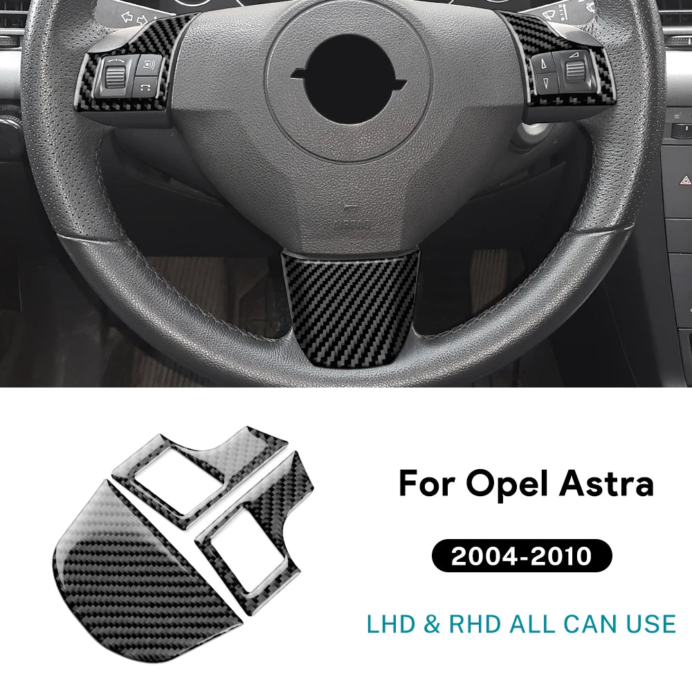 Real Soft Carbon Fiber Sticker For Vauxhall Opel Astra H MK5 2004 2005 2006 2007 2008 2009 2010 Car Steering Wheel Button Frame