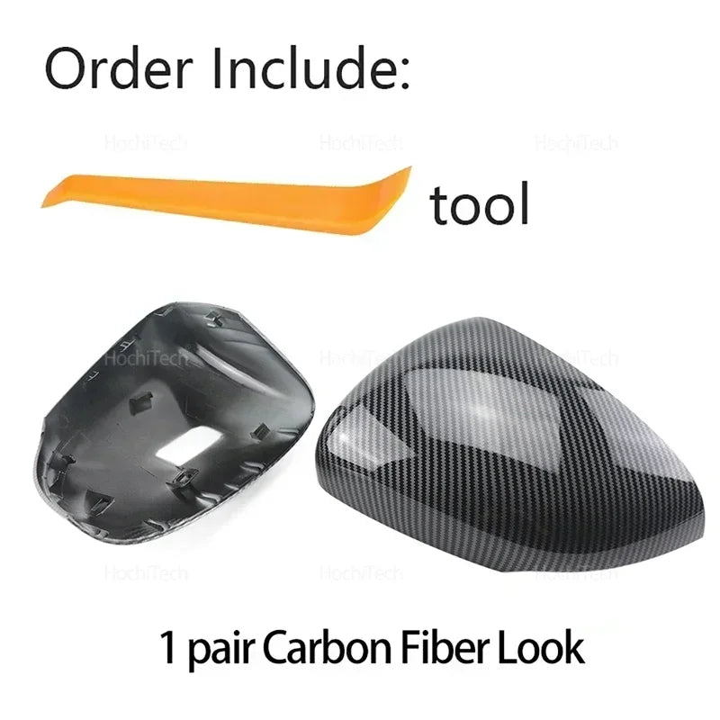 For Mercedes-Benz W177 V177 C118 X118 2018-2023 Black Carbon Fiber Car Rear View Door Wing Side Mirror Cover Caps Shell Case