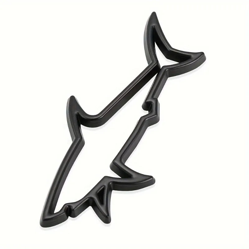 3D Metal Car Shape Sticker Hollow Shark Badge Decal for Car Trunk Motorcycle Decoration Accessories
