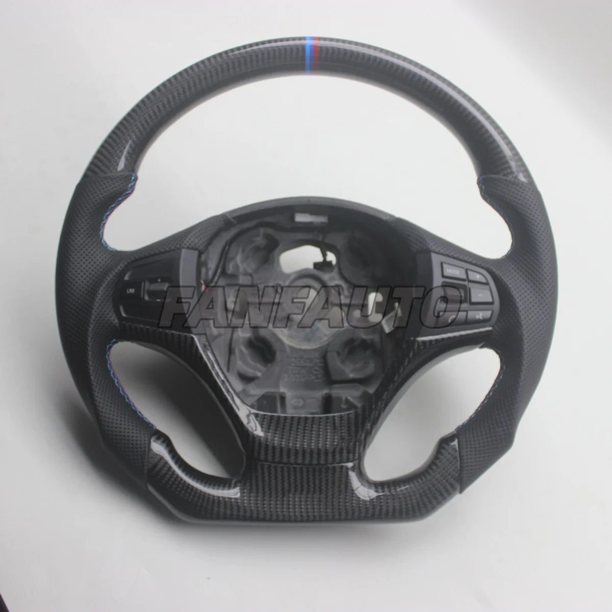 With Buttons B Color Real Carbon Fiber Steering Wheel For BMW 1 2 3 4 Series
