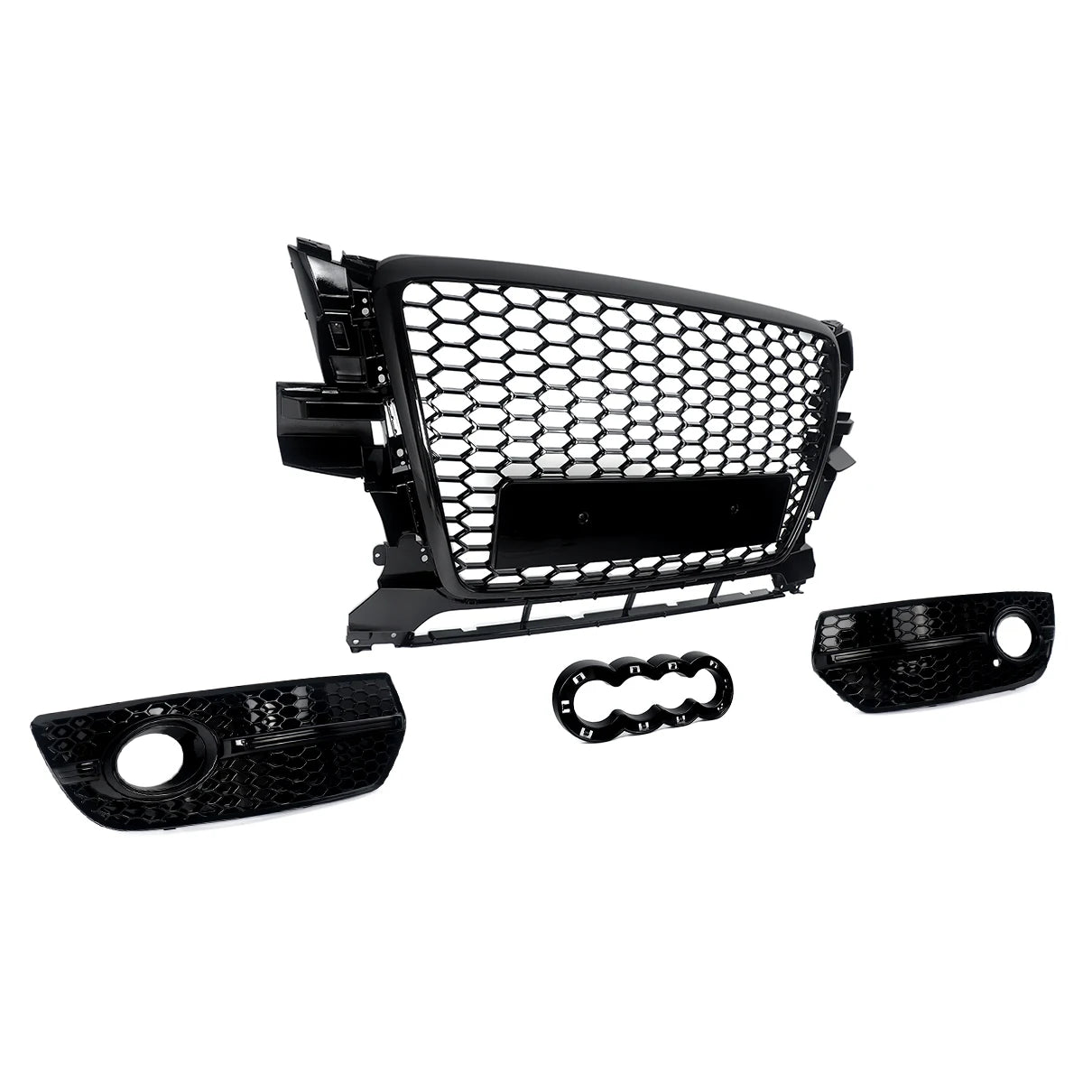 Magickit for Audi Q5 Standard 2009 2010 2011 2012 Front Bumper Grille Fog Light Grilles RSQ5 Look Centre Racing Grill Mesh
