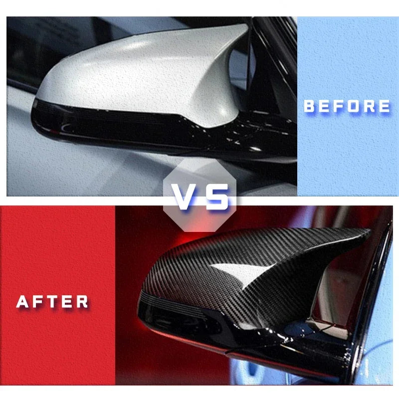 Real Carbon Fiber Rearview Exterior Side Mirror Caps for BMW M2 E87 18-21, M3 F80 M4 F82 14-20 Left Hand Drive