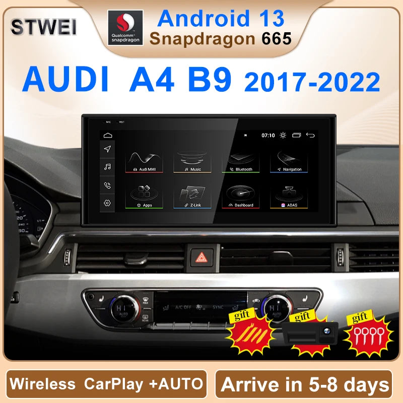 10.25" Android Car Stereo For Audi A4 A5 S5 – Wireless CarPlay