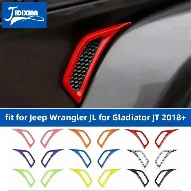 JIDIXIAN Car Fender Air Conditioning Vent Outlet Decoration Cover fit for Jeep Wrangler JL for Gladiator JT 2018 Up