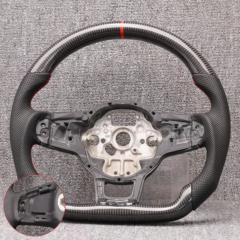 5 -with hole Color Carbon Fiber Steering Wheel For VW Golf 7 / Polo / Tiguan