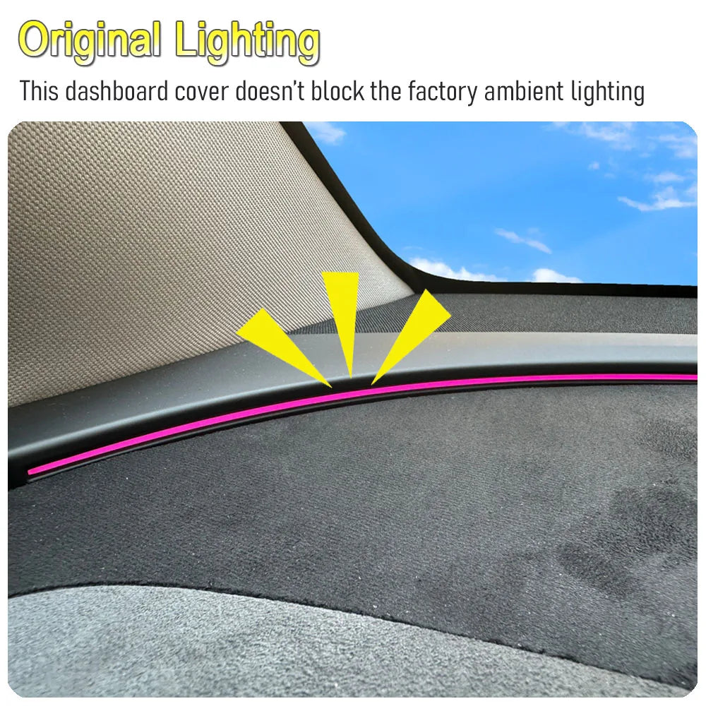 Anti-Glare Dashboard Cover for Tesla Model Y Juniper 2026 2025 Center Console Sunshade Protect Pad Non-slip Dash Mat Accessories