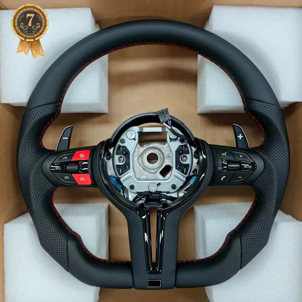 M5 Red Style Color Flat Bottom Sport Steering Wheel For BMW 3 4 5 Series