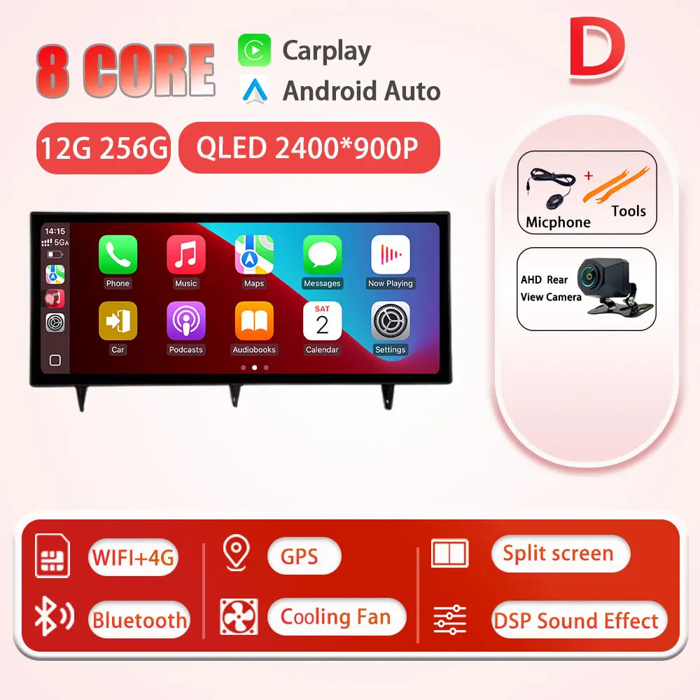 D 12G 256G CAM Color 12.3" Android Car Stereo For Honda Civic 2022 QLED GPS