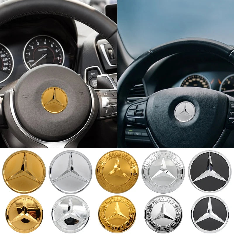Car Styling Logo Steering Wheel Center Badge Logo Sticker For Mercedes Benz AMG W204 GLC CLA W205 W203 W206 interior Accessories