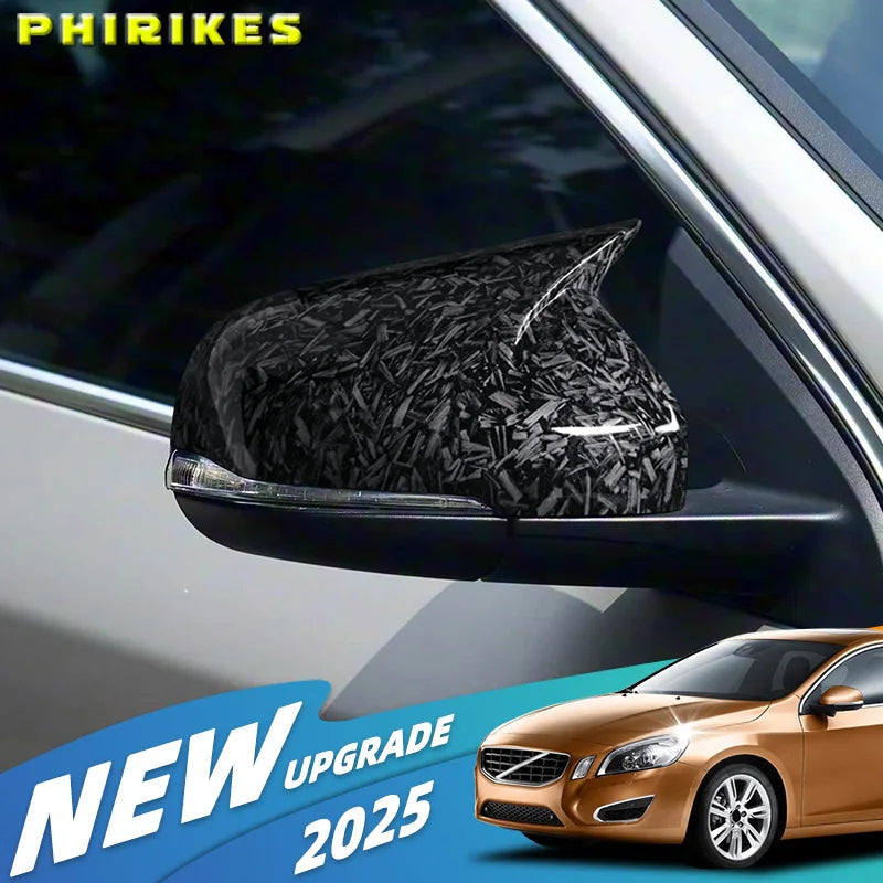Rearview Mirror Cover Cap Wing Side Mirror Lid Glossy Black Fit For Volvo V40 V60 S60 T5 T6 2011-2019