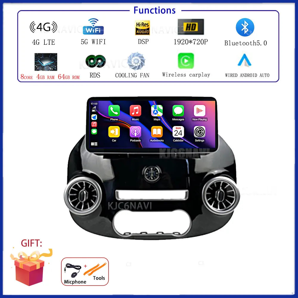 12.3 Inch Android 16 Car Radio For Benz Vito W447 2014-2021 Stereo Receiver GPS Navigation DSP Video Carplay Player NO 2DIN DVD