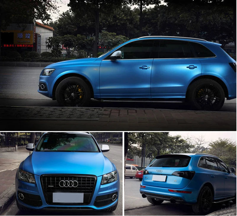 Premium Matte Metallic Blue Vinyl Wrap Roll Automotive Adhesive Decal Sticker Car Wrapping Foil with Air Release