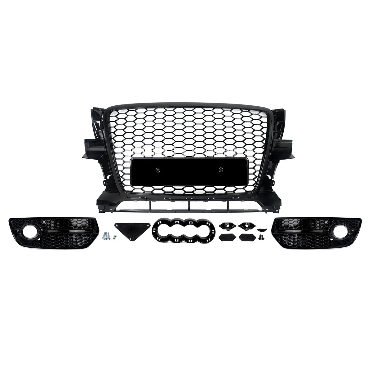 Magickit for Audi Q5 Standard 2009 2010 2011 2012 Front Bumper Grille Fog Light Grilles RSQ5 Look Centre Racing Grill Mesh