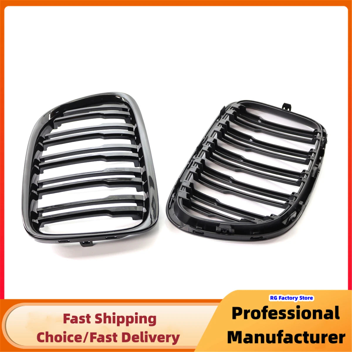 Front Bumper Kidney Grille For E84 X1 18i 20i 25i 28i 2009-2015 Glossy Black Car Racing Grills Double Slat Sport Cover
