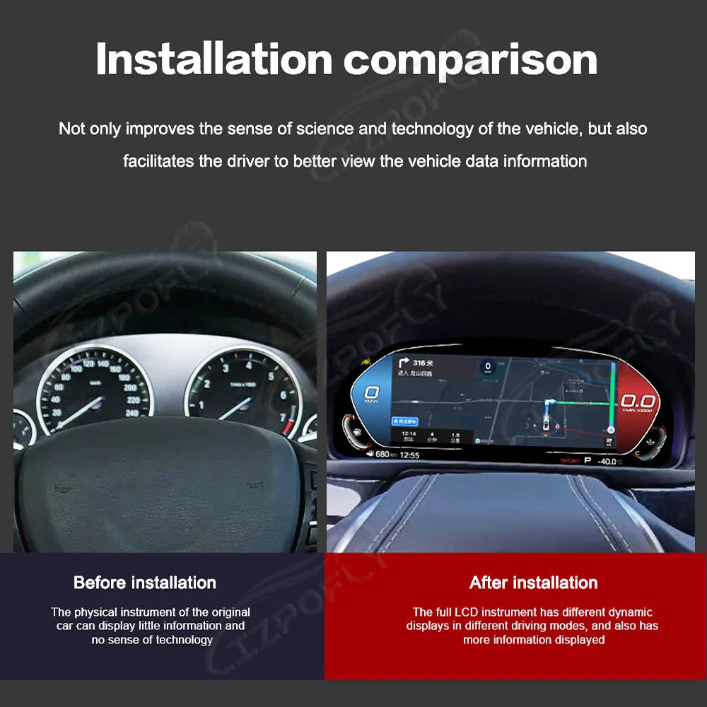 LCD Digital Instrument Cluster for BMW 5 Series 2009-2016