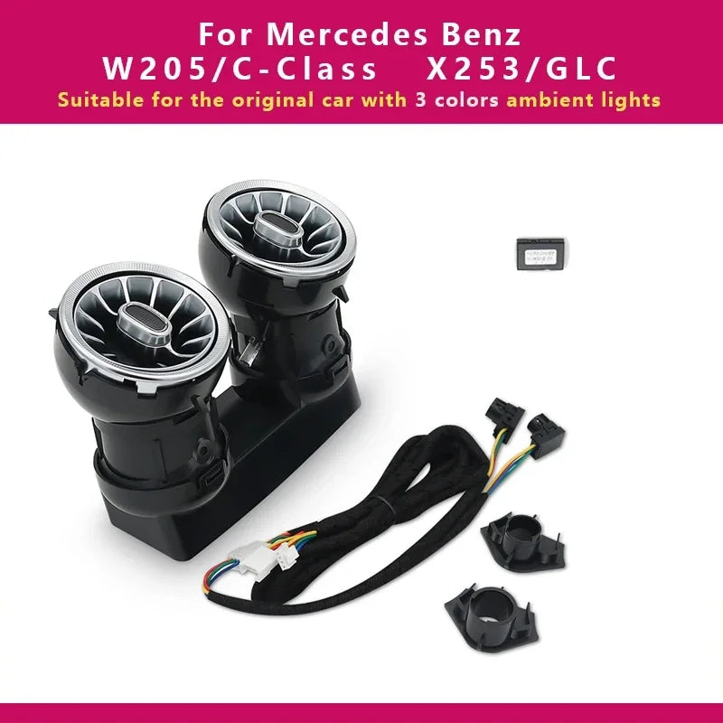 64color 2P APP Emitting Color LED Ambient Turbine Air Vents for Mercedes-Benz C GLC