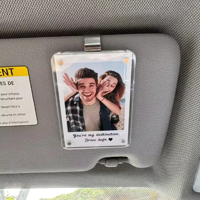 1/2/3Pcs Picture Photo Frame Car Visor Photo Clip Auto Interior Decor For Car Driving Keepsake Sun Visor Organizer Couples Gift