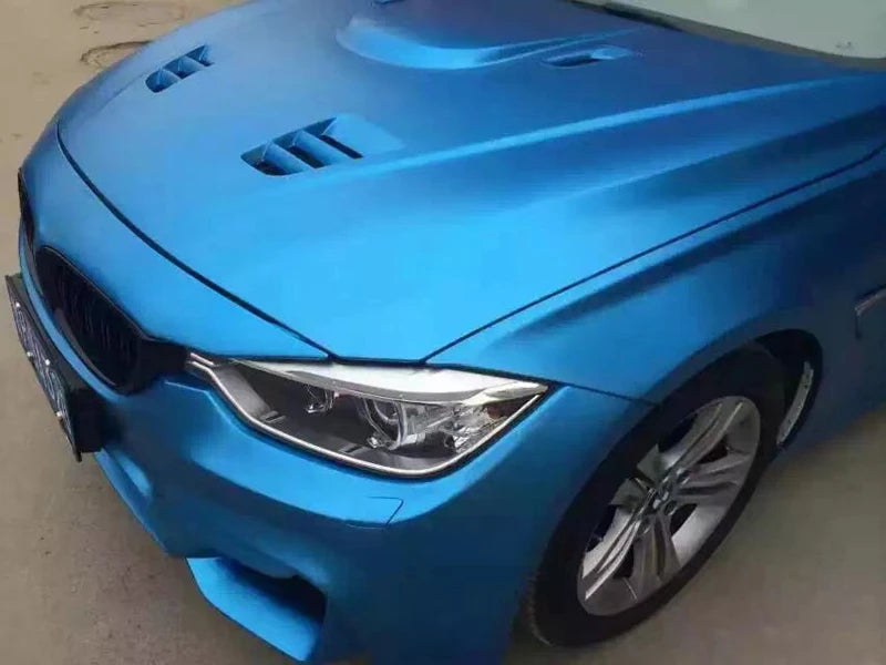 Premium Matte Metallic Blue Vinyl Wrap Roll Automotive Adhesive Decal Sticker Car Wrapping Foil with Air Release