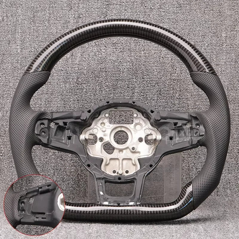 7 -with hole Color Carbon Fiber Steering Wheel For VW Golf 7 / Polo / Tiguan