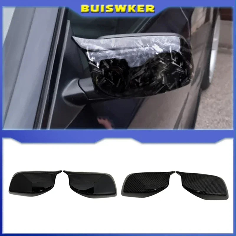 1 Pair Gloss Black Car Rear View Door Wing Mirror Side Mirror Cover Caps for BMW E60 E61 E63 E64 5 Series Model 2004-2008