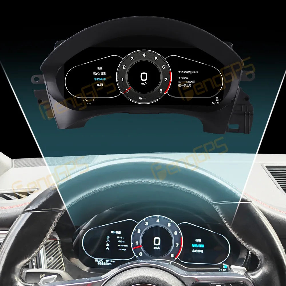 black Color LCD Digital Dashboard Cluster for Porsche Macan 2014–2025