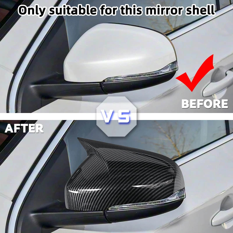 Rearview Mirror Cover Cap Wing Side Mirror Lid Glossy Black Fit For Volvo V40 V60 S60 T5 T6 2011-2019