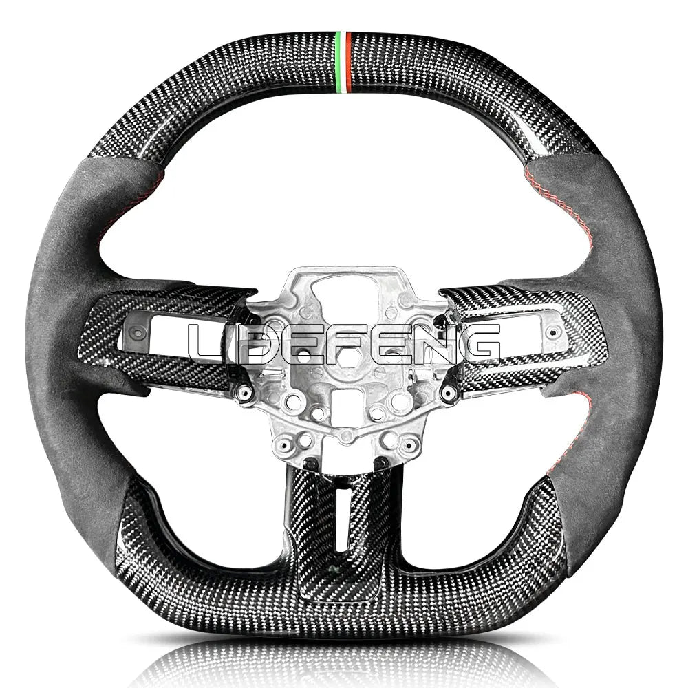 style 3 Color Carbon Fiber LED Steering Wheel For Mustang 2015–2022
