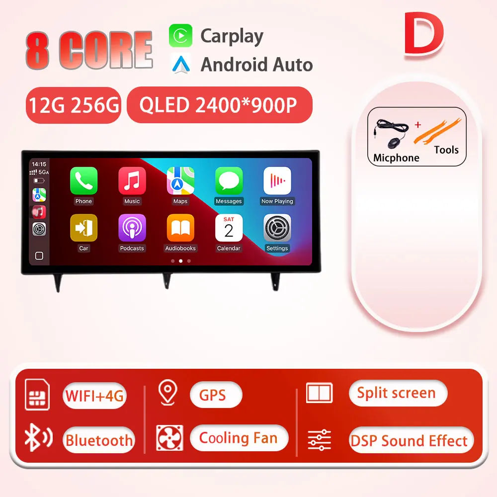 D 12G 256G Color 12.3" Android Car Stereo For Honda Civic 2022 QLED GPS