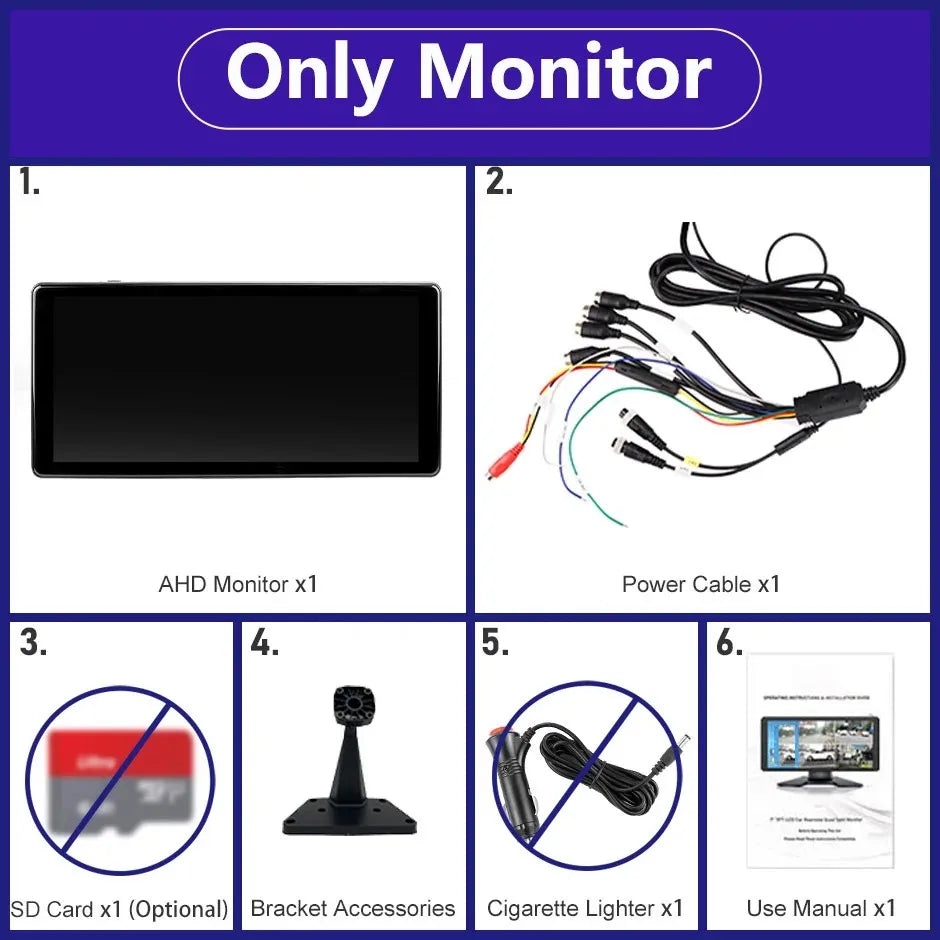 10.36 "4 Channel Recorder Smart Blind Spot Radar BSD Alarm Car DVR Monitor with 4 PCS AHD 1080P IR Camera For Truck Bus