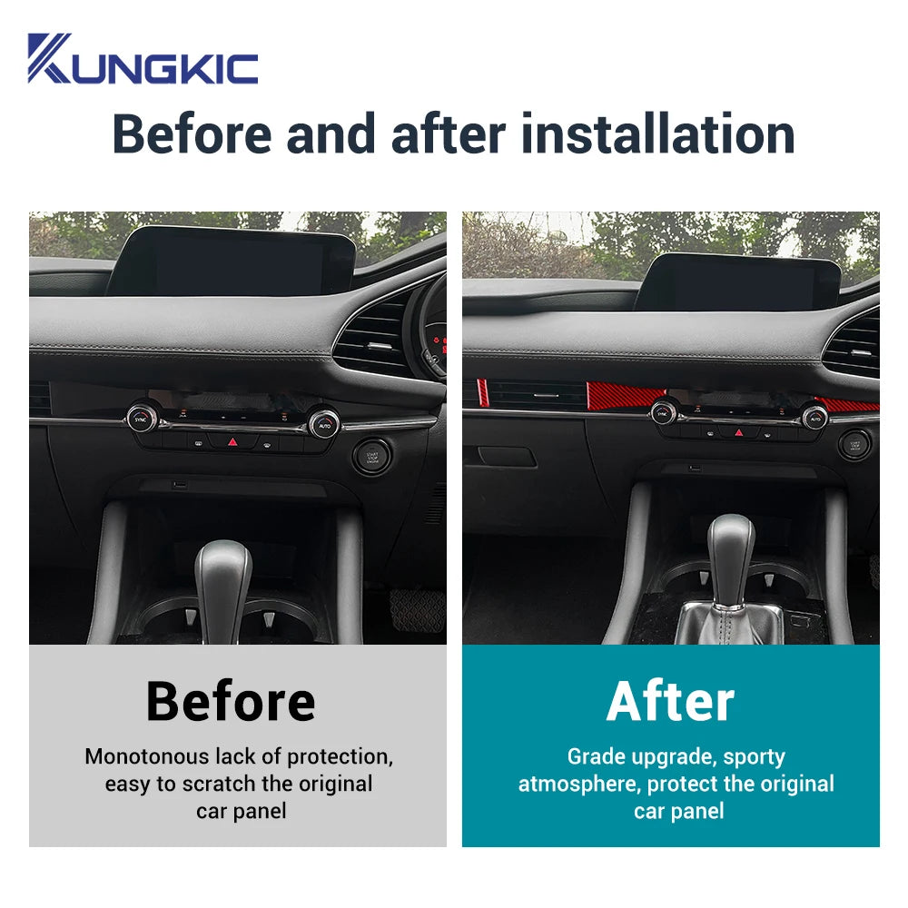 Real Soft Carbon Fiber For Mazda 3 BP 2019 2020 2021 2022 2023 2024 2025 Mazda3 Axela LHD RHD Car Center Console Sticker