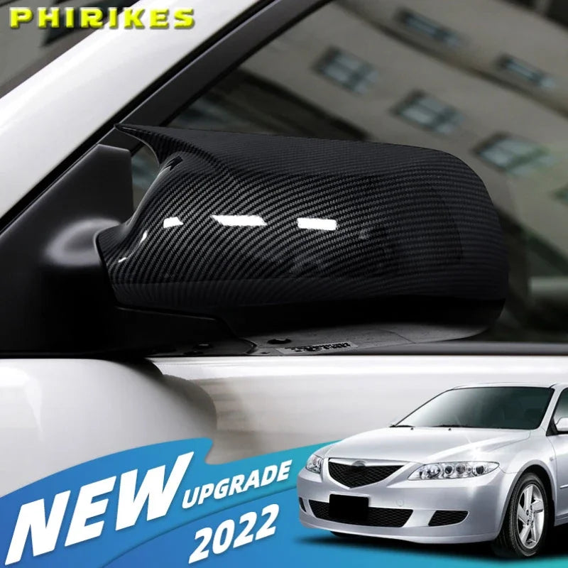 1 pair of car exterior rearview mirror covers for Mazda 2 Demio 2002-2007 for Mazda 3 BK 2003-2009 for Mazda 6 GG 2003-2008