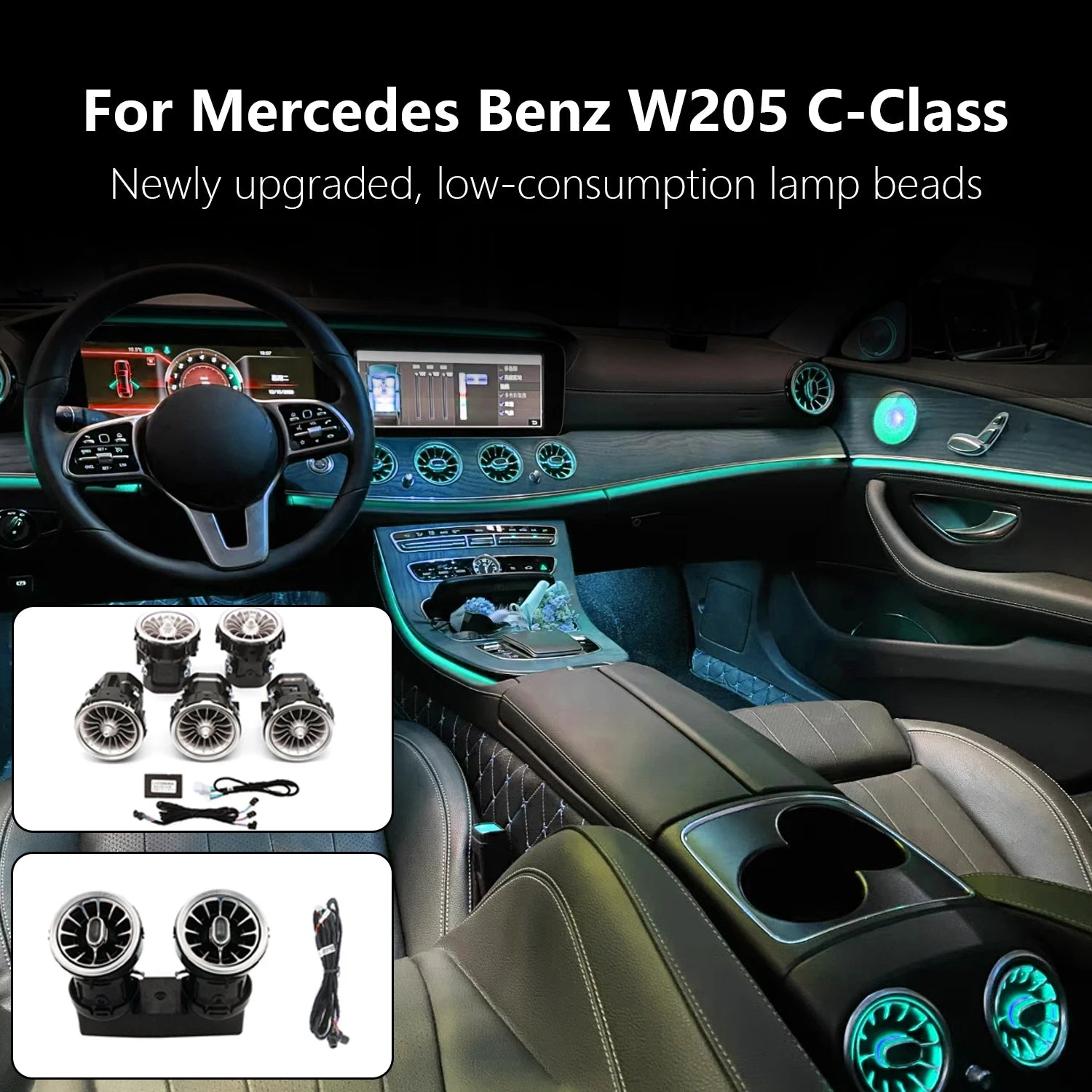 LED Ambient Turbine Air Vents for Mercedes-Benz C GLC