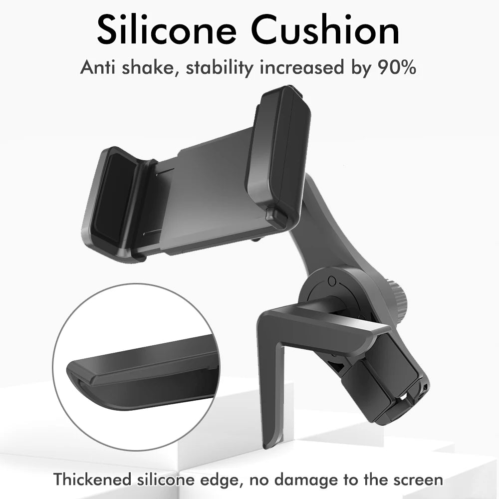 Universal Car Phone Holder Mount, 360° Rotation Anti-Shake Foldable Car Mounted Display for Electric Vehicle Dashboard