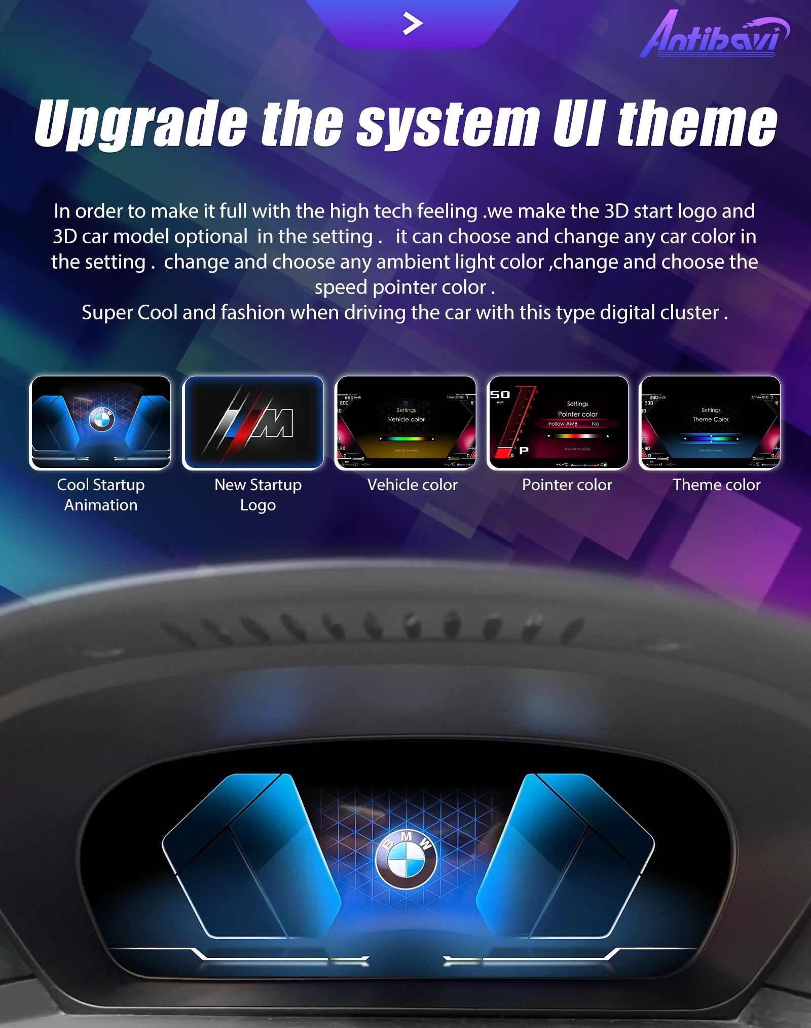 12.3" Digital Instrument Cluster For BMW 5 Series E60