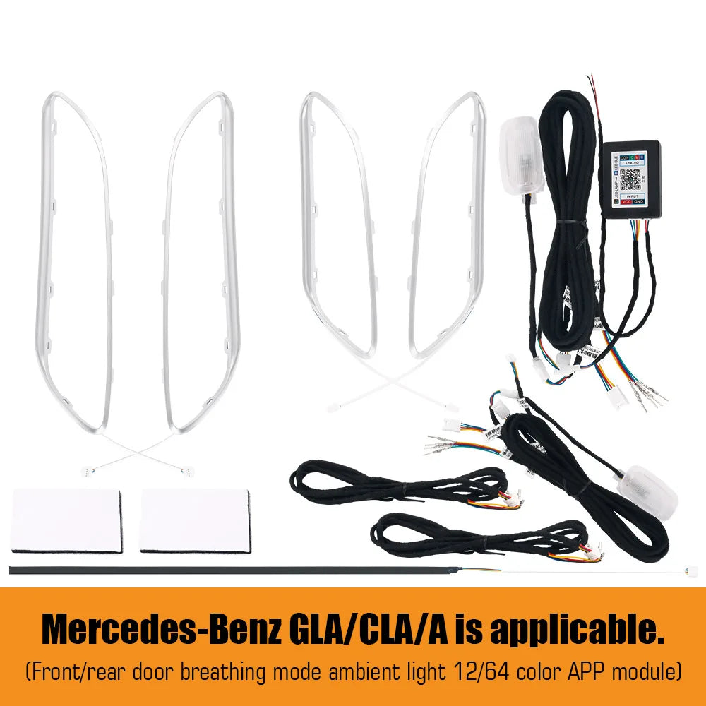 APP 64 color ambient Emitting Color LED Ambient Air Vent Lights For Mercedes A/CLA/GLA