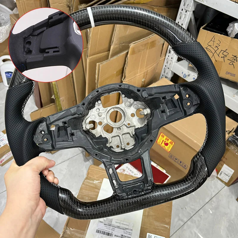 9 -with hole Color Carbon Fiber Steering Wheel For VW Golf 7 / Polo / Tiguan
