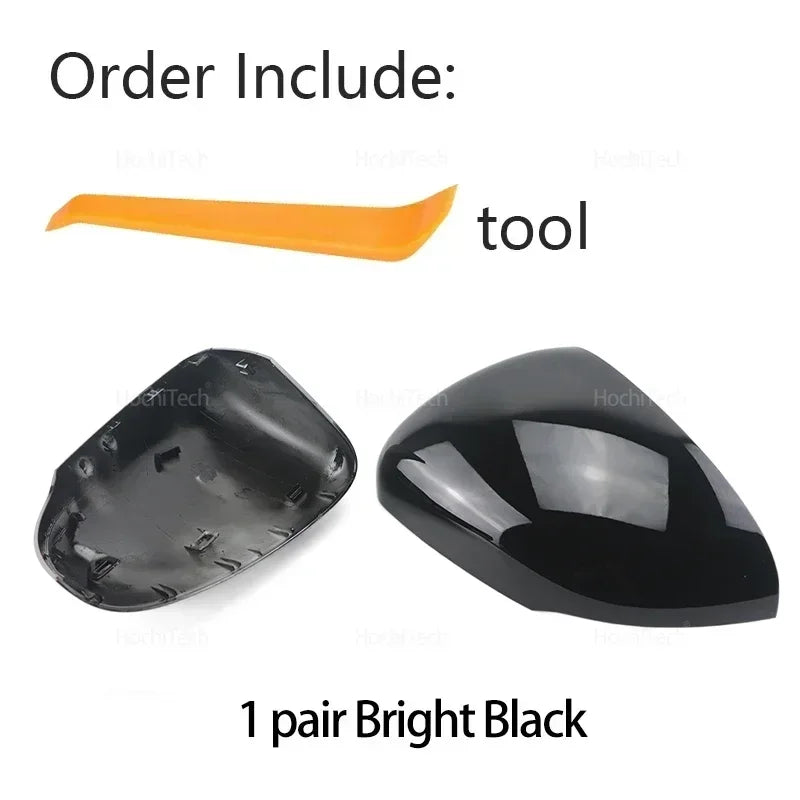 For Mercedes-Benz W177 V177 C118 X118 2018-2023 Black Carbon Fiber Car Rear View Door Wing Side Mirror Cover Caps Shell Case