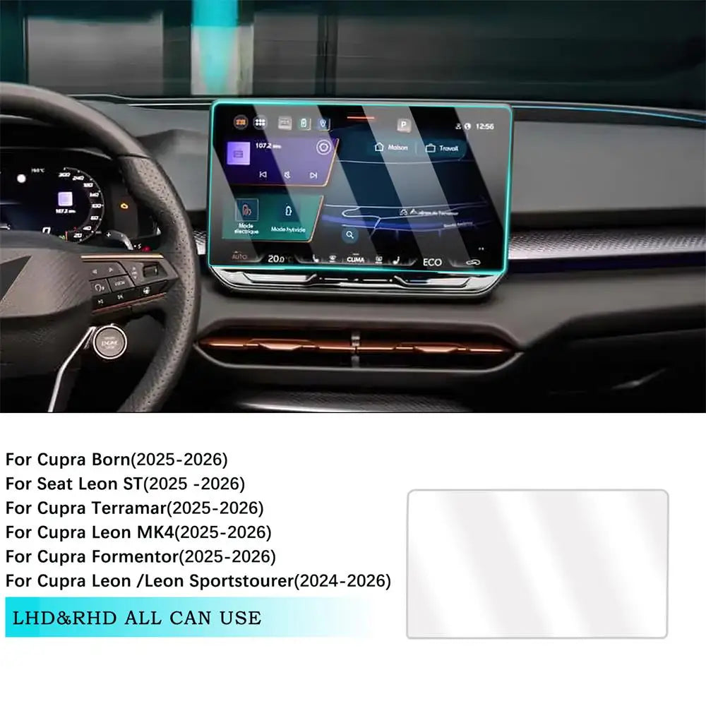 For Cupra Formentor/Cupra Leon MK4/Cupra Born/Seat Leon ST/Cupra Terramar 2025 2026 GPS Navigation Tempered Glass Screen Film