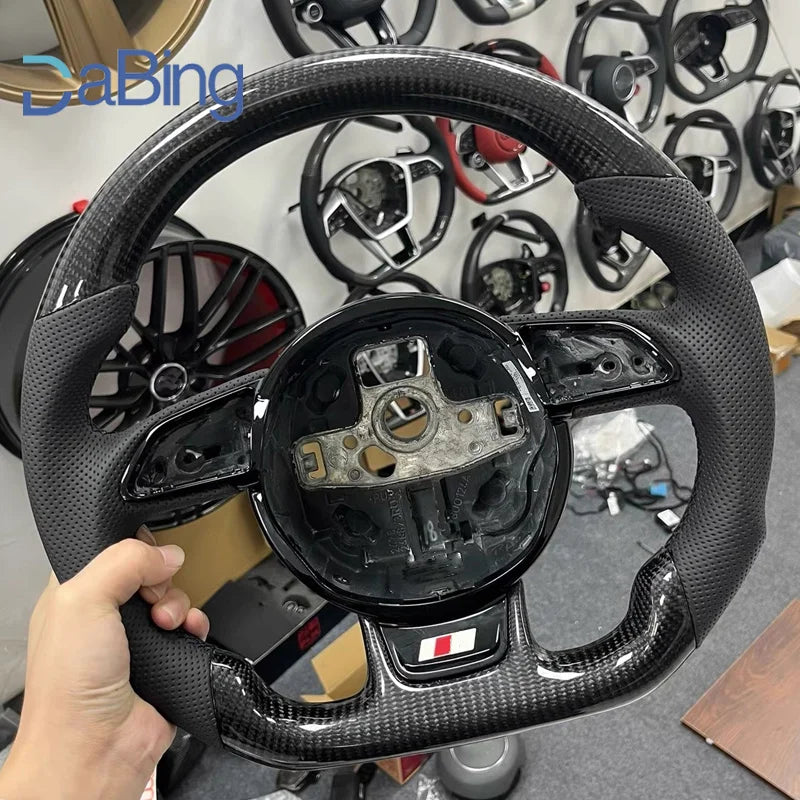 Custom Flat-Bottom Steering Wheel For Audi – Perforated Grip