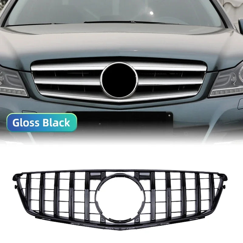 1 Piece Racing Grills Front Bumper Grille Hood Grill For Mercedes Benz C W204 07-14 Silver Style Bumper Grille Car Parts