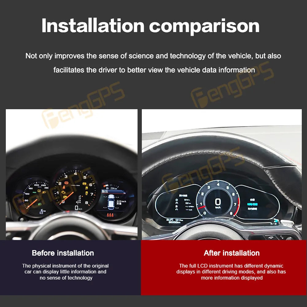 LCD Digital Dashboard Cluster for Porsche Macan 2014–2025
